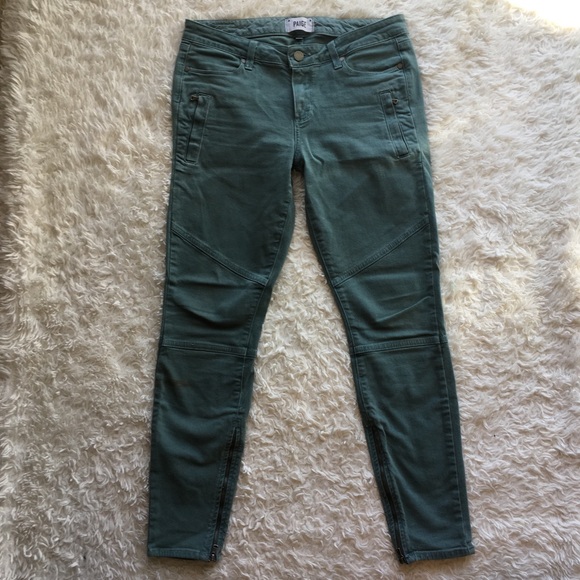 PAIGE Denim - PAIGE Marley Skinny Jeans Ankle Zip Green